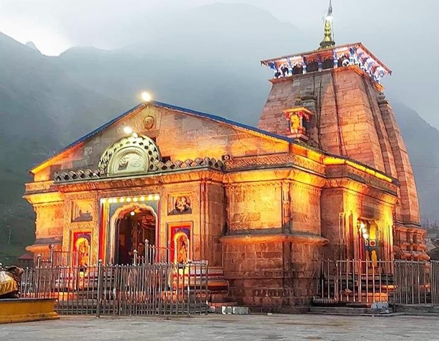 Historic temple architecture at dusk