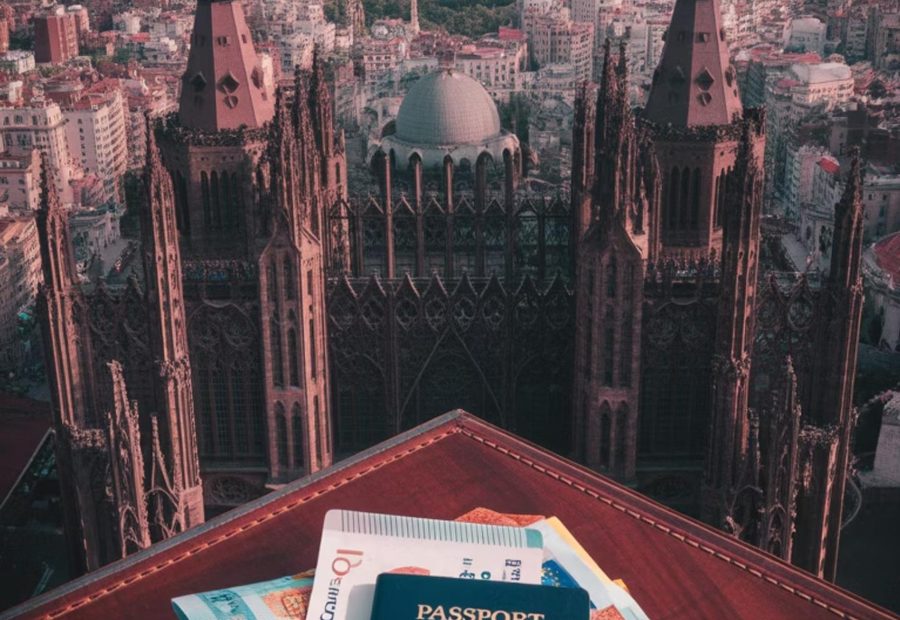 Passports and travel documents on a table
